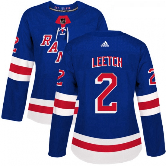 Womens Adidas New York Rangers 2 Brian Leetch Premier Royal Blue Home NHL Jersey