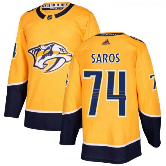 Youth Adidas Nashville Predators 74 Juuse Saros Authentic Gold Home NHL Jersey