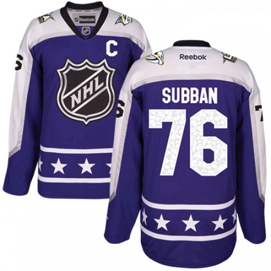 Youth Adidas Nashville Predators 76 PK Subban Authentic Black 2018 All Star Central Division NHL Jer