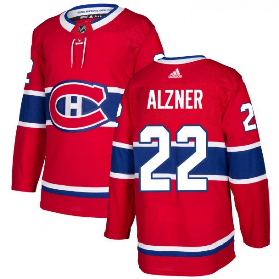 Youth Adidas Montreal Canadiens 22 Karl Alzner Authentic Red Home NHL Jersey