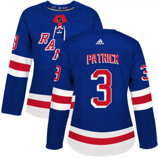 Womens Adidas New York Rangers 3 James Patrick Authentic Royal Blue Home NHL Jersey