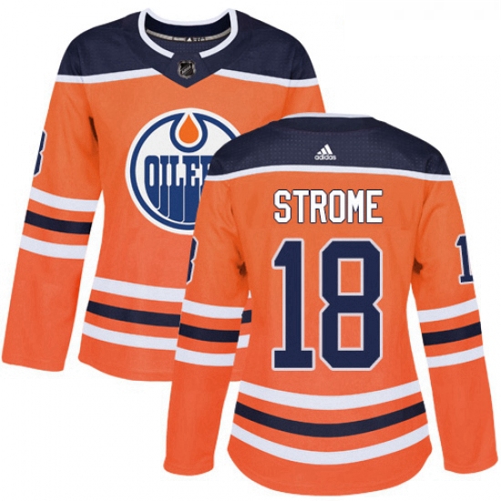 Womens Adidas Edmonton Oilers 18 Ryan Strome Authentic Orange Home NHL Jersey