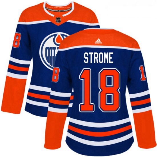 Womens Adidas Edmonton Oilers 18 Ryan Strome Authentic Royal Blue Alternate NHL Jersey