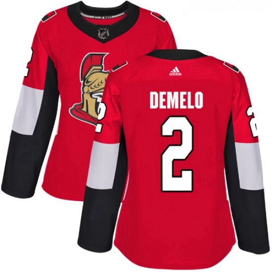 Womens Adidas Ottawa Senators 2 Dylan DeMelo Premier Red Home NHL Jersey