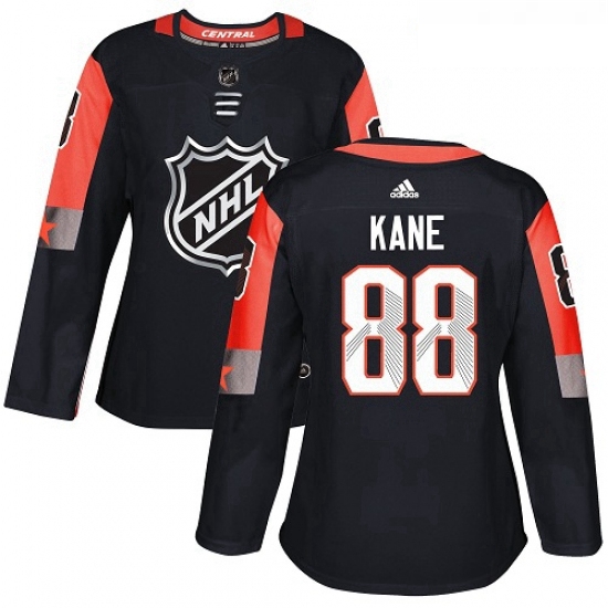 Womens Adidas Chicago Blackhawks 88 Patrick Kane Authentic Black 2018 All Star Central Division NHL 