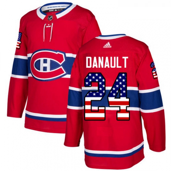 Youth Adidas Montreal Canadiens 24 Phillip Danault Authentic Red USA Flag Fashion NHL Jersey