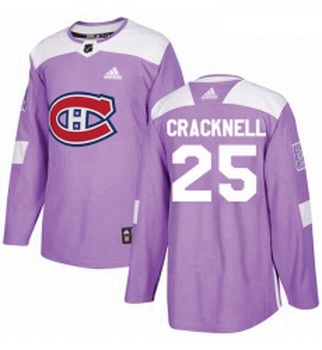 Youth Adidas Montreal Canadiens 25 Adam Cracknell Authentic Purple Fights Cancer Practice NHL Jersey