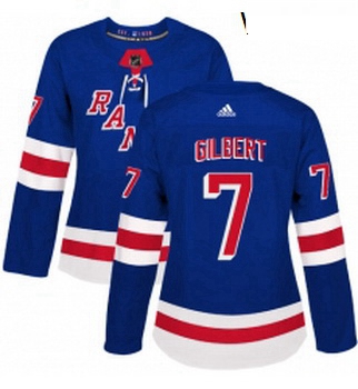 Womens Adidas New York Rangers 7 Rod Gilbert Authentic Royal Blue Home NHL Jersey