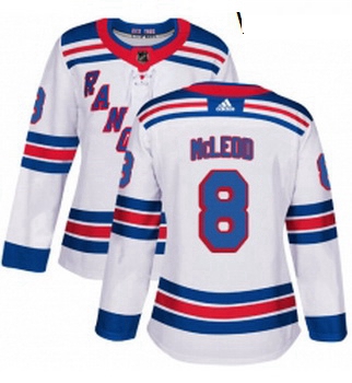 Womens Adidas New York Rangers 8 Cody McLeod Authentic White Away NHL Jersey