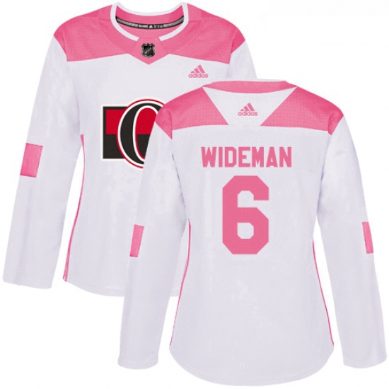 Womens Adidas Ottawa Senators 6 Chris Wideman Authentic WhitePin