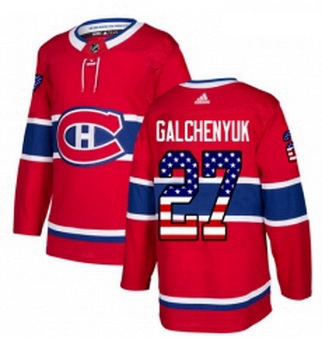 Youth Adidas Montreal Canadiens 27 Alex Galchenyuk Authentic Red USA Flag Fashion NHL Jersey