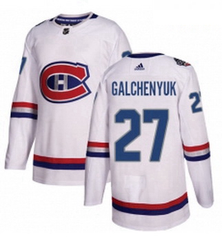 Youth Adidas Montreal Canadiens 27 Alex Galchenyuk Authentic White 2017 100 Classic NHL Jersey