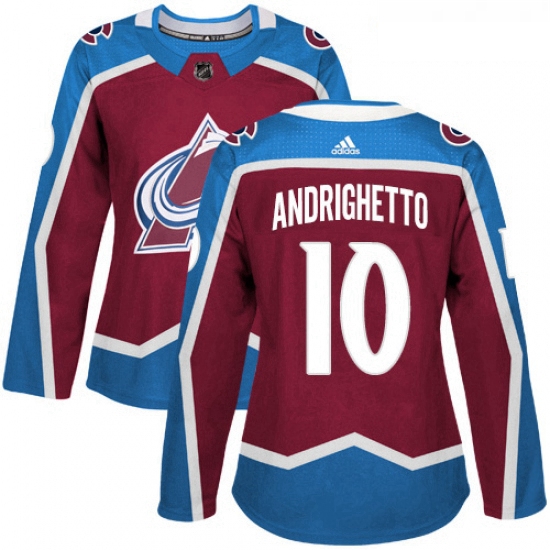 Womens Adidas Colorado Avalanche 10 Sven Andrighetto Premier Burgundy Red Home NHL Jersey