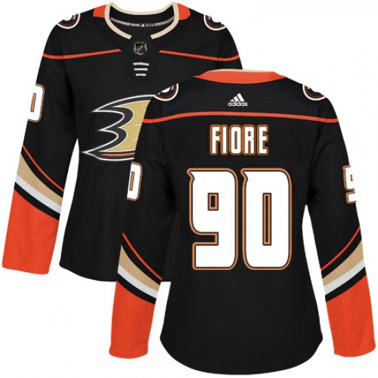 Womens Adidas Anaheim Ducks 90 Giovanni Fiore Authentic Black Home NHL Jersey