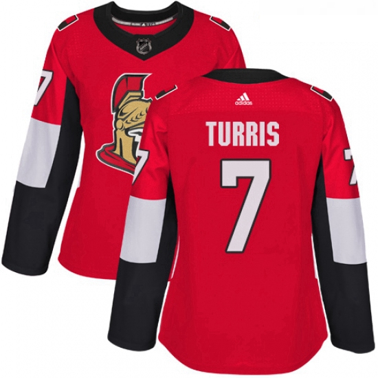 Womens Adidas Ottawa Senators 7 Kyle Turris Authentic Red Home NHL Jersey