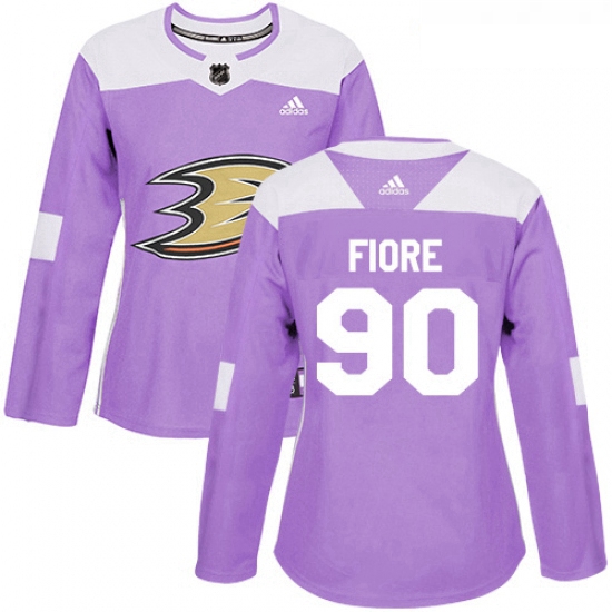 Womens Adidas Anaheim Ducks 90 Giovanni Fiore Authentic Purple Fights Cancer Practice NHL Jersey