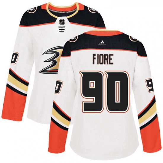 Womens Adidas Anaheim Ducks 90 Giovanni Fiore Authentic White Away NHL Jersey