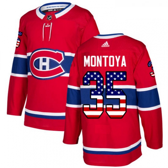 Youth Adidas Montreal Canadiens 35 Al Montoya Authentic Red USA Flag Fashion NHL Jersey