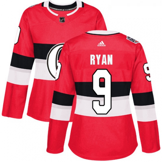 Womens Adidas Ottawa Senators 9 Bobby Ryan Authentic Red 2017 100 Classic NHL Jersey