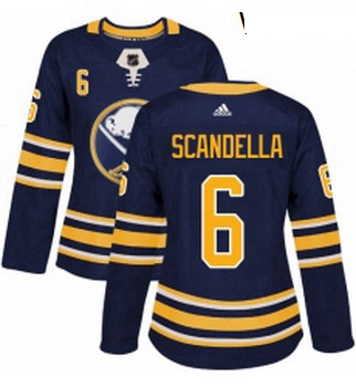 Womens Adidas Buffalo Sabres 6 Marco Scandella Authentic Navy Bl