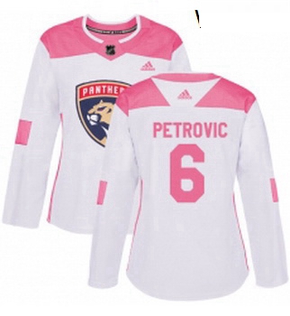 Womens Adidas Florida Panthers 6 Alex Petrovic Authentic WhitePi