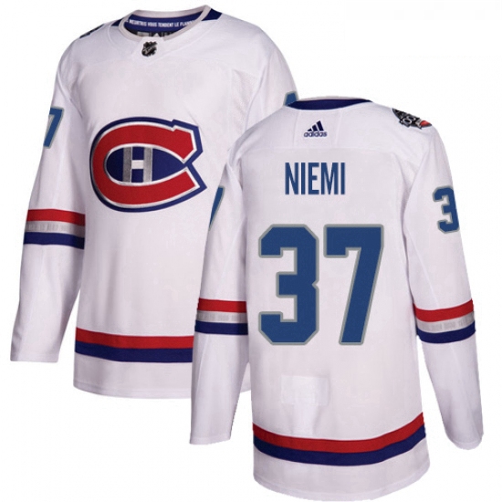 Youth Adidas Montreal Canadiens 37 Antti Niemi Authentic White 2017 100 Classic NHL Jersey