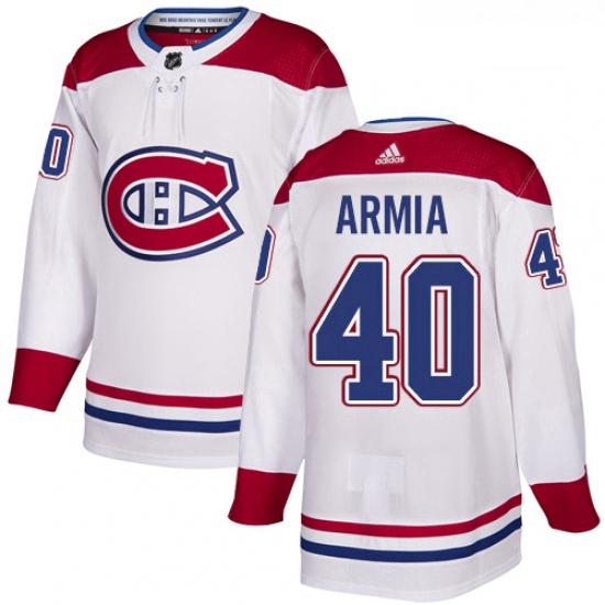 Youth Adidas Montreal Canadiens 40 Joel Armia Authentic White Away NHL Jersey