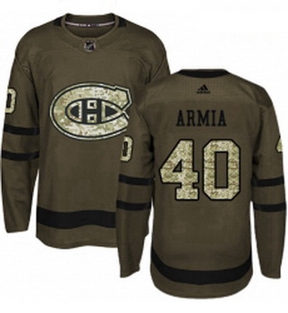 Youth Adidas Montreal Canadiens 40 Joel Armia Premier Green Salute to Service NHL Jersey