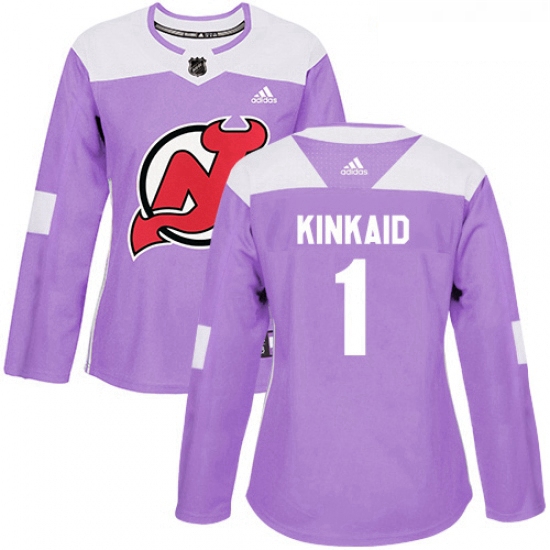 Womens Adidas New Jersey Devils 1 Keith Kinkaid Authentic Purple