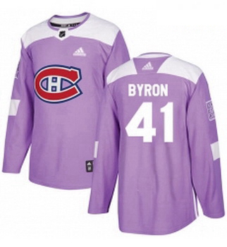 Youth Adidas Montreal Canadiens 41 Paul Byron Authentic Purple Fights Cancer Practice NHL Jersey