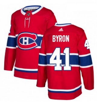 Youth Adidas Montreal Canadiens 41 Paul Byron Authentic Red Home NHL Jersey