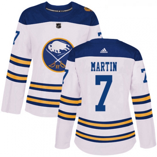 Womens Adidas Buffalo Sabres 7 Rick Martin Authentic White 2018 Winter Classic NHL Jersey