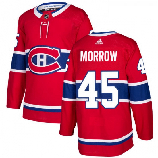 Youth Adidas Montreal Canadiens 45 Joe Morrow Authentic Red Home NHL Jersey