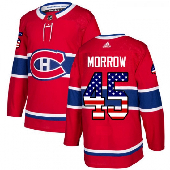 Youth Adidas Montreal Canadiens 45 Joe Morrow Authentic Red USA Flag Fashion NHL Jersey