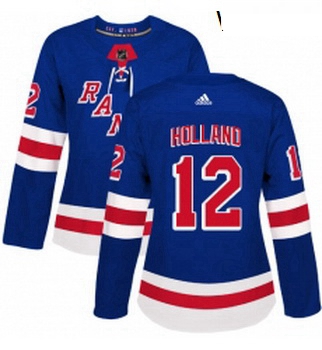 Womens Adidas New York Rangers 12 Peter Holland Authentic Royal Blue Home NHL Jersey