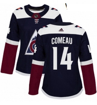 Womens Adidas Colorado Avalanche 14 Blake Comeau Authentic Navy Blue Alternate NHL Jersey