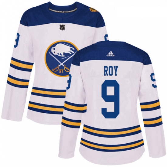 Womens Adidas Buffalo Sabres 9 Derek Roy Authentic White 2018 Winter Classic NHL Jersey