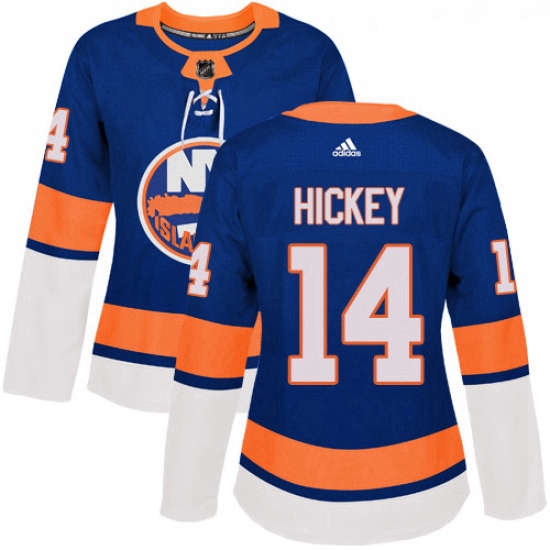 Womens Adidas New York Islanders 14 Thomas Hickey Premier Royal Blue Home NHL Jersey