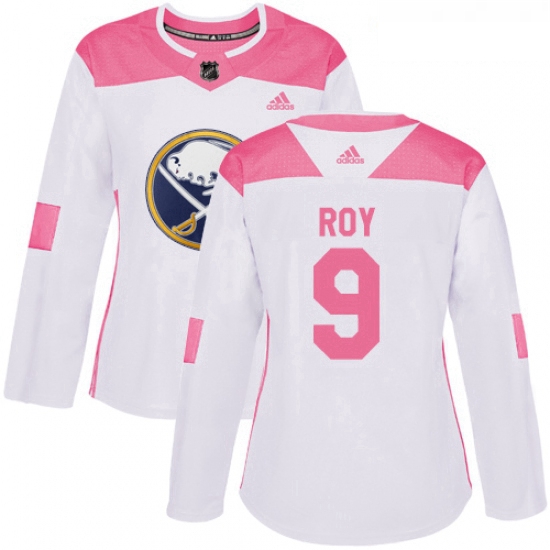 Womens Adidas Buffalo Sabres 9 Derek Roy Authentic WhitePink Fas