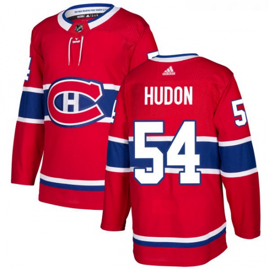 Youth Adidas Montreal Canadiens 54 Charles Hudon Premier Red Home NHL Jersey