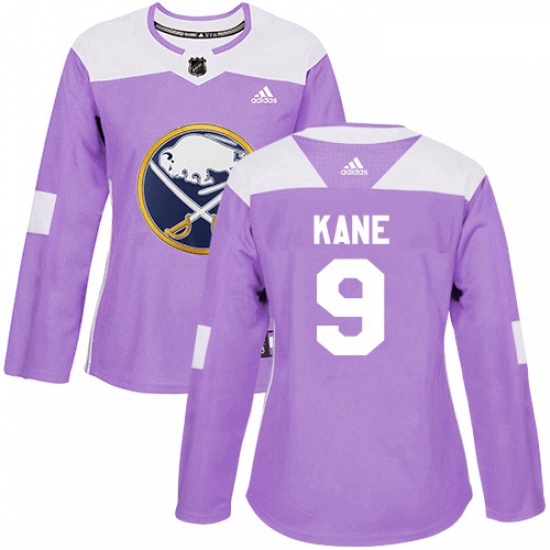 Womens Adidas Buffalo Sabres 9 Evander Kane Authentic Purple Fights Cancer Practice NHL Jersey