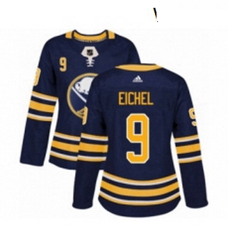 Womens Adidas Buffalo Sabres 9 Jack Eichel Authentic Navy Blue Home NHL Jersey