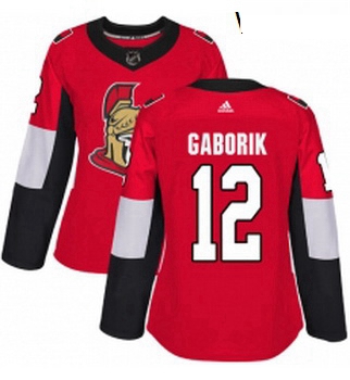 Womens Adidas Ottawa Senators 12 Marian Gaborik Premier Red Home NHL Jersey