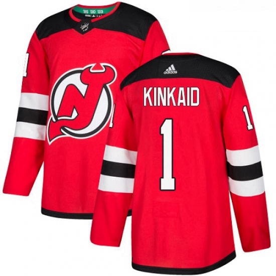 Youth Adidas New Jersey Devils 1 Keith Kinkaid Authentic Red Home NHL Jersey