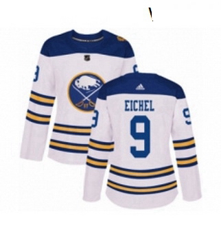 Womens Adidas Buffalo Sabres 9 Jack Eichel Authentic White 2018 Winter Classic NHL Jersey