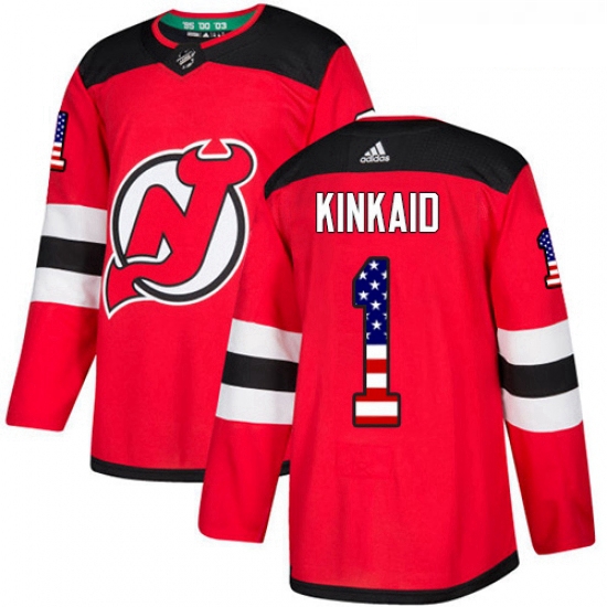 Youth Adidas New Jersey Devils 1 Keith Kinkaid Authentic Red USA