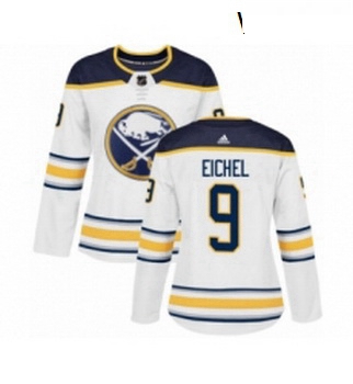 Womens Adidas Buffalo Sabres 9 Jack Eichel Authentic White Away NHL Jersey