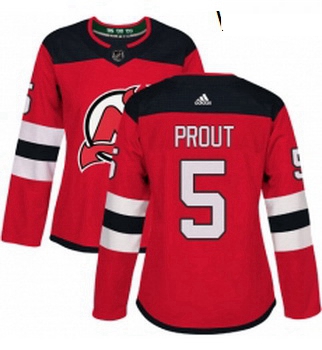 Womens Adidas New Jersey Devils 5 Dalton Prout Authentic Red Home NHL Jersey