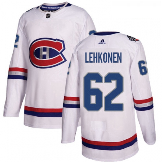 Youth Adidas Montreal Canadiens 62 Artturi Lehkonen Authentic White 2017 100 Classic NHL Jersey