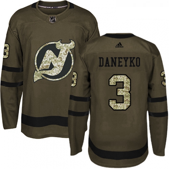 Youth Adidas New Jersey Devils 3 Ken Daneyko Authentic Green Salute to Service NHL Jersey